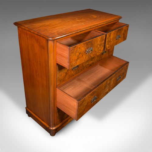 LARGE ANTIQUE GENTLEMAN'S TALLBOY ENGLISH WALNUT CHEST OF DRAWERS VICTORIAN - ADDITIONAL PHOTO 5
