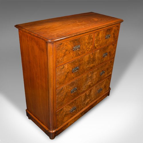 LARGE ANTIQUE GENTLEMAN'S TALLBOY ENGLISH WALNUT CHEST OF DRAWERS VICTORIAN - ADDITIONAL PHOTO 6