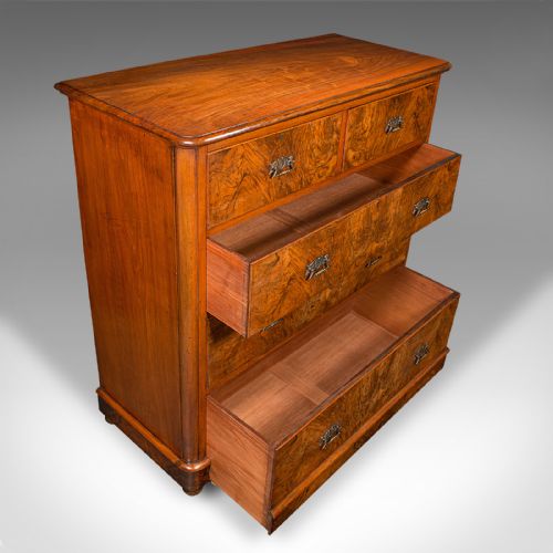 LARGE ANTIQUE GENTLEMAN'S TALLBOY ENGLISH WALNUT CHEST OF DRAWERS VICTORIAN - ADDITIONAL PHOTO 7