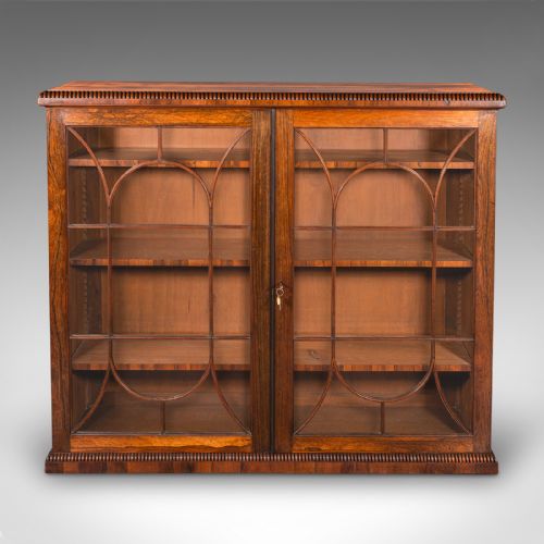 fig 1. Antique Astragal Glazed Drawing Room Bookcase, English, Display Cabinet, Regency