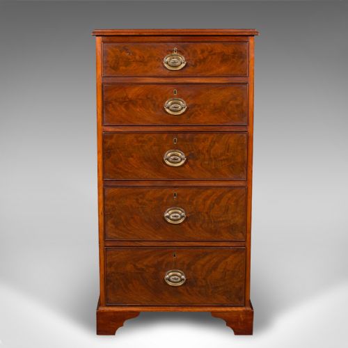 ANTIQUE ENGLISH TALLBOY CHEST OF DRAWERS VICTORIAN WALNUT FLAME CIRCA 1850 - ADDITIONAL PHOTO 1