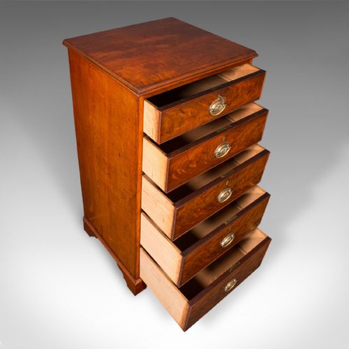ANTIQUE ENGLISH TALLBOY CHEST OF DRAWERS VICTORIAN WALNUT FLAME CIRCA 1850 - ADDITIONAL PHOTO 6