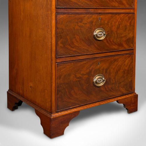 ANTIQUE ENGLISH TALLBOY CHEST OF DRAWERS VICTORIAN WALNUT FLAME CIRCA 1850 - ADDITIONAL PHOTO 8