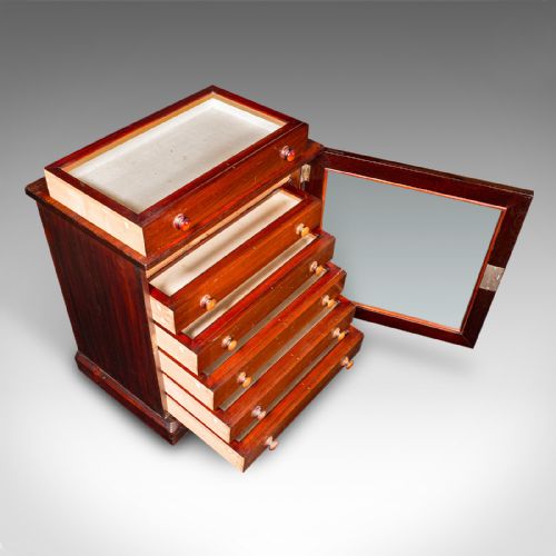 ANTIQUE 6 DRAWER SPECIMEN COLLECTOR CABINET ENGLISH DISPLAY STORAGE VICTORIAN - ADDITIONAL PHOTO 8
