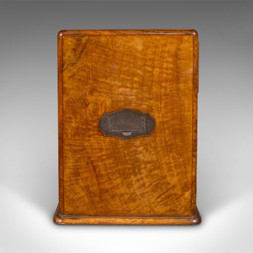 ANTIQUE REGENCY 3 DRAWER ENGLISH DESKTOP COLLECTOR CASE SATINWOOD CIGAR HUMIDOR - ADDITIONAL PHOTO 3