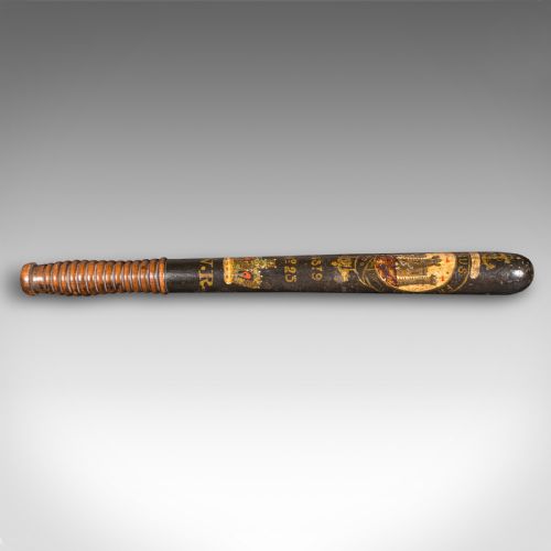 fig 2. Antique Decorative Truncheon, Scottish, Beech, Edinburgh Police Baton, Victorian