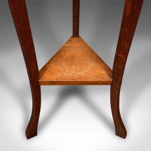 ANTIQUE DECORATIVE JARDINIERE STAND ENGLISH COOPERED OAK PLANTER CIRCA 1920 - ADDITIONAL PHOTO 8