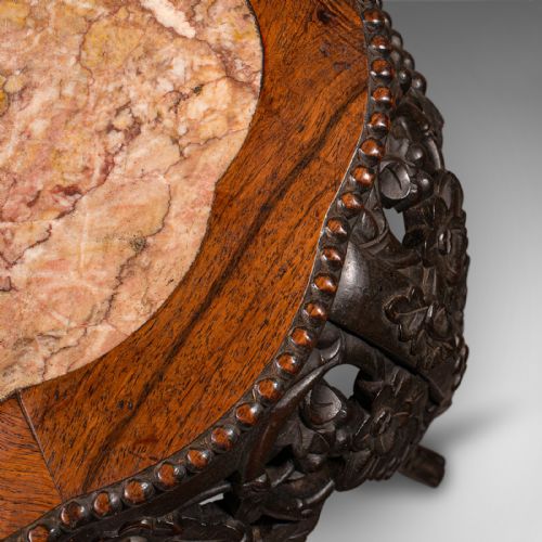ANTIQUE CHINESE CARVED JARDINIRE STAND HARDWOOD PLANTER TABLE VICTORIAN 1870 - ADDITIONAL PHOTO 7