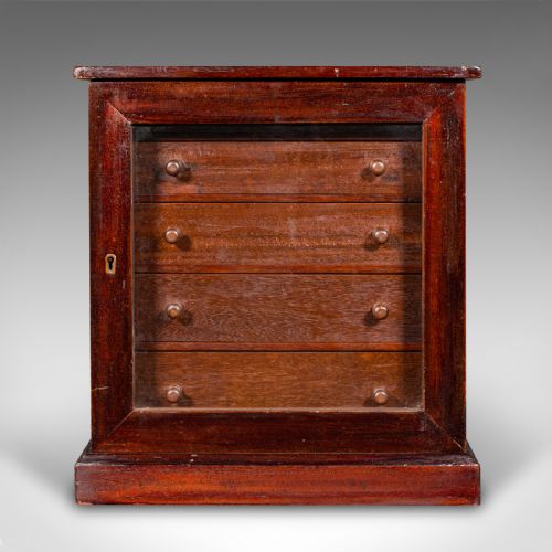 ANTIQUE 5 DRAWER SPECIMEN COLLECTOR CABINET ENGLISH DISPLAY STORAGE VICTORIAN - ADDITIONAL PHOTO 2