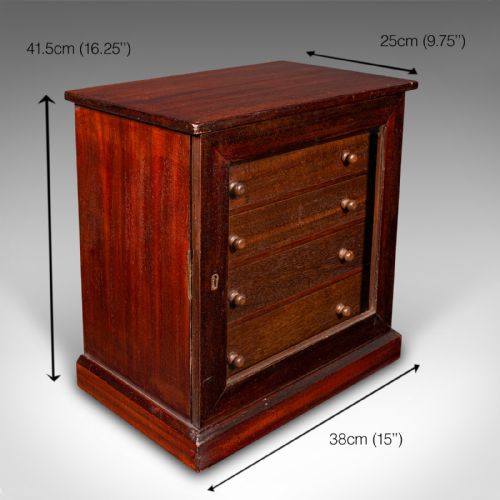 ANTIQUE 5 DRAWER SPECIMEN COLLECTOR CABINET ENGLISH DISPLAY STORAGE VICTORIAN - ADDITIONAL PHOTO 9