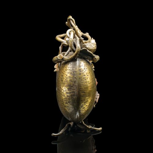 fig 2. Antique Decorative Planter Dish, Japanese, Brass, Copper, Jardiniere, Victorian