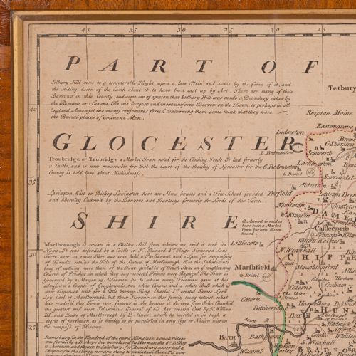 LARGE ANTIQUE WILTSHIRE MAP COUNTY CARTOGRAPHY FRAMED ENGLISH 18TH CENTURY - ADDITIONAL PHOTO 5