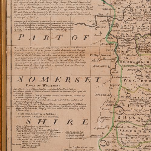 LARGE ANTIQUE WILTSHIRE MAP COUNTY CARTOGRAPHY FRAMED ENGLISH 18TH CENTURY - ADDITIONAL PHOTO 6