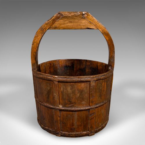 LARGE ANTIQUE WELL BUCKET ENGLISH GEORGIAN PLANTER FIRESIDE STORE GARDEN - ADDITIONAL PHOTO 1