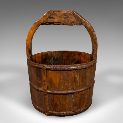 LARGE ANTIQUE WELL BUCKET ENGLISH GEORGIAN PLANTER FIRESIDE STORE GARDEN - ADDITIONAL PHOTO 3