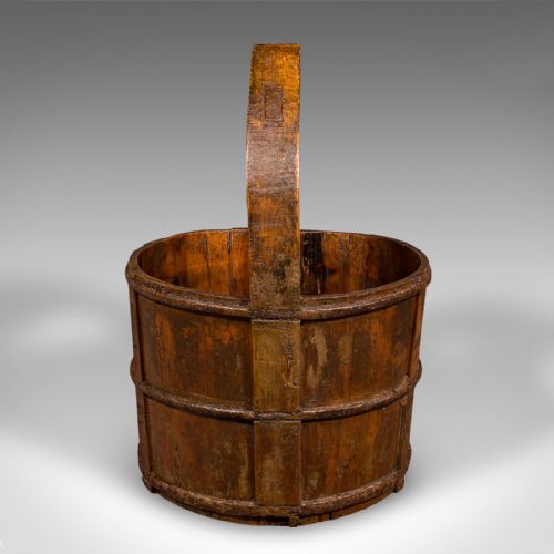 LARGE ANTIQUE WELL BUCKET ENGLISH GEORGIAN PLANTER FIRESIDE STORE GARDEN - ADDITIONAL PHOTO 4