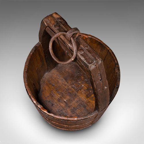 LARGE ANTIQUE COUNTRY GARDEN WELL BUCKET ENGLISH PLANTER GEORGIAN FUEL STORE - ADDITIONAL PHOTO 6