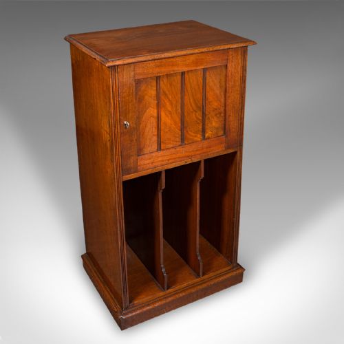fig 1. Antique Music Cabinet, English, Walnut, Drawing Room, Side Cabinet, Victorian