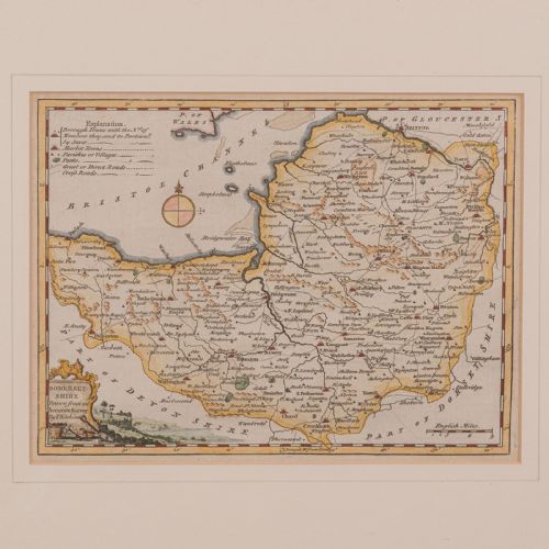 ANTIQUE SOMERSET MAP THOMAS KITCHIN ENGLISH CARTOGRAPHIC REFERENCE GEORGIAN - ADDITIONAL PHOTO 3