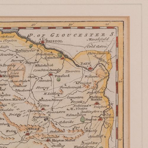 ANTIQUE SOMERSET MAP THOMAS KITCHIN ENGLISH CARTOGRAPHIC REFERENCE GEORGIAN - ADDITIONAL PHOTO 5