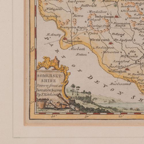 ANTIQUE SOMERSET MAP THOMAS KITCHIN ENGLISH CARTOGRAPHIC REFERENCE GEORGIAN - ADDITIONAL PHOTO 6