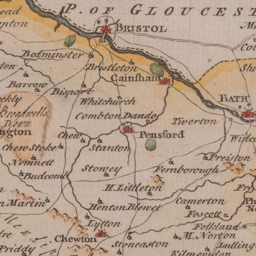ANTIQUE SOMERSET MAP THOMAS KITCHIN ENGLISH CARTOGRAPHIC REFERENCE GEORGIAN - ADDITIONAL PHOTO 10