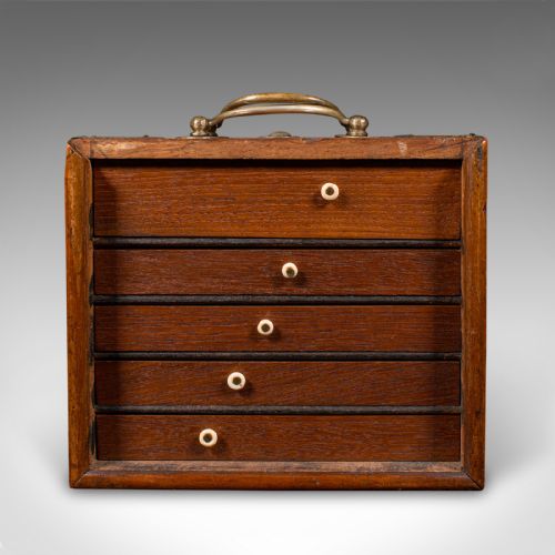 fig 3. Antique Mahjong Case, Oriental, Teak Gaming Tile Box, Late Victorian, Circa 1900