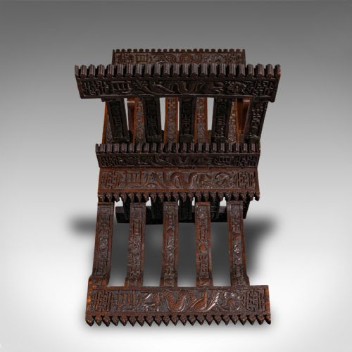 ANTIQUE SCHOLARS READING STAND ORIENTAL FOLDING BOOK PEDESTAL VICTORIAN - ADDITIONAL PHOTO 5