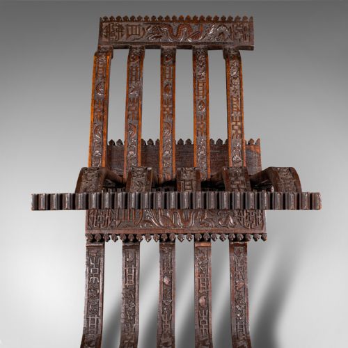 ANTIQUE SCHOLARS READING STAND ORIENTAL FOLDING BOOK PEDESTAL VICTORIAN - ADDITIONAL PHOTO 7