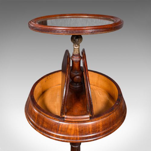 ANTIQUE TRIPOD SHAVING MIRROR ENGLISH VANITY GROOMING STAND VICTORIAN C1840 - ADDITIONAL PHOTO 8