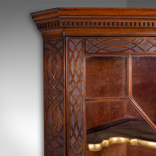 ANTIQUE PORCELAIN CORNER DISPLAY CABINET ENGLISH CHIPPENDALE TASTE VICTORIAN - ADDITIONAL PHOTO 5