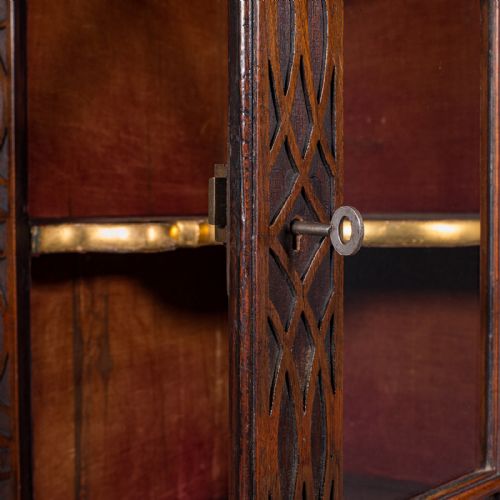ANTIQUE PORCELAIN CORNER DISPLAY CABINET ENGLISH CHIPPENDALE TASTE VICTORIAN - ADDITIONAL PHOTO 6