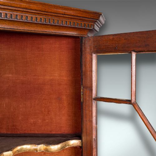 ANTIQUE PORCELAIN CORNER DISPLAY CABINET ENGLISH CHIPPENDALE TASTE VICTORIAN - ADDITIONAL PHOTO 8