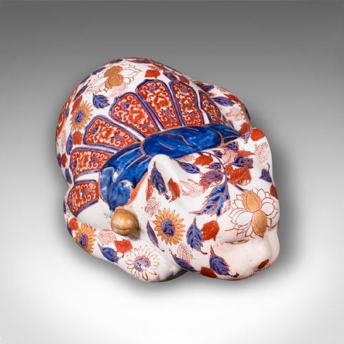fig 1. Antique Imari Cat Figure, Japanese, Ceramic, Door Stop, Ornament, Edwardian