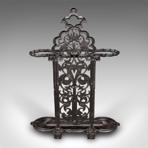 ANTIQUE ORNATE STICK STAND ENGLISH UMBRELLA LOOP VICTORIAN JACOBEAN TASTE - ADDITIONAL PHOTO 3