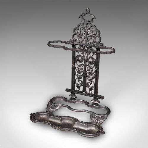 ANTIQUE ORNATE STICK STAND ENGLISH UMBRELLA LOOP VICTORIAN JACOBEAN TASTE - ADDITIONAL PHOTO 5