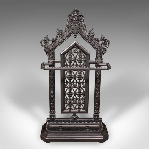 TALL ANTIQUE HALLWAY STICK STAND ENGLISH UMBRELLA RACK VICTORIAN CIRCA 1870 - ADDITIONAL PHOTO 1
