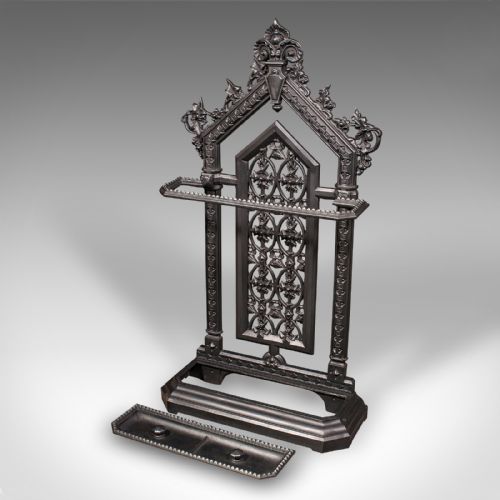 TALL ANTIQUE HALLWAY STICK STAND ENGLISH UMBRELLA RACK VICTORIAN CIRCA 1870 - ADDITIONAL PHOTO 2