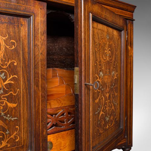ANTIQUE TALL DAVENPORT ENGLISH WALNUT BUREAU CABINET VICTORIAN CIRCA 1860 - ADDITIONAL PHOTO 11