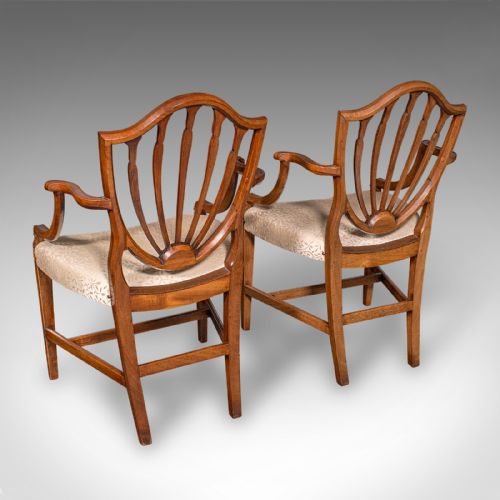 ANTIQUE DINING CHAIR SUITE ENGLISH CARVER SLIPPER CHAIRS GEORGIAN C1800 - ADDITIONAL PHOTO 2