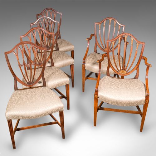 ANTIQUE DINING CHAIR SUITE ENGLISH CARVER SLIPPER CHAIRS GEORGIAN C1800 - ADDITIONAL PHOTO 6