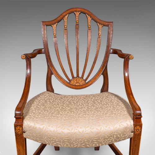 ANTIQUE DINING CHAIR SUITE ENGLISH CARVER SLIPPER CHAIRS GEORGIAN C1800 - ADDITIONAL PHOTO 8