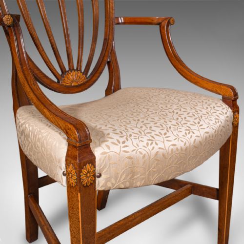 ANTIQUE DINING CHAIR SUITE ENGLISH CARVER SLIPPER CHAIRS GEORGIAN C1800 - ADDITIONAL PHOTO 10