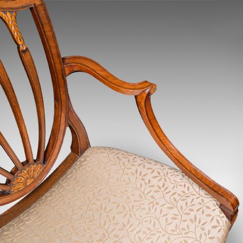 ANTIQUE DINING CHAIR SUITE ENGLISH CARVER SLIPPER CHAIRS GEORGIAN C1800 - ADDITIONAL PHOTO 11