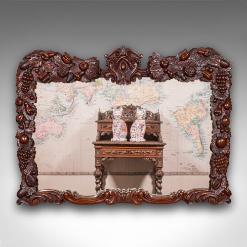 ANTIQUE OVERMANTLE MIRROR ENGLISH COUNTRY HOUSE CARVED VICTORIAN CIRCA 1900 - ADDITIONAL PHOTO 1