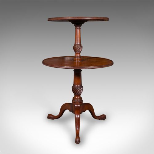 ANTIQUE TWO TIER DUMB WAITER ENGLISH AFTERNOON TEA JARDINIERE STAND GEORGIAN - ADDITIONAL PHOTO 2