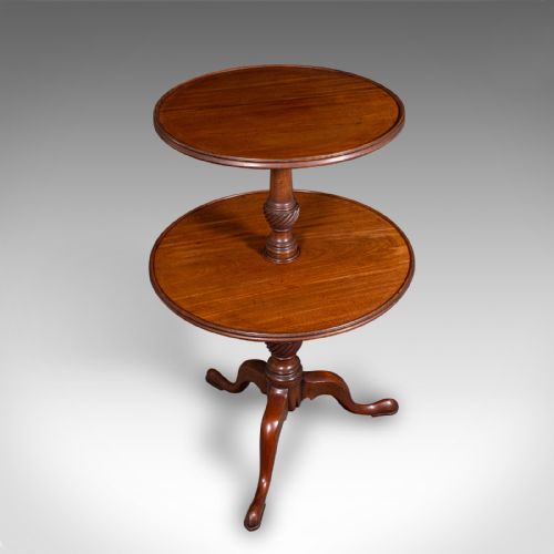 ANTIQUE TWO TIER DUMB WAITER ENGLISH AFTERNOON TEA JARDINIERE STAND GEORGIAN - ADDITIONAL PHOTO 4