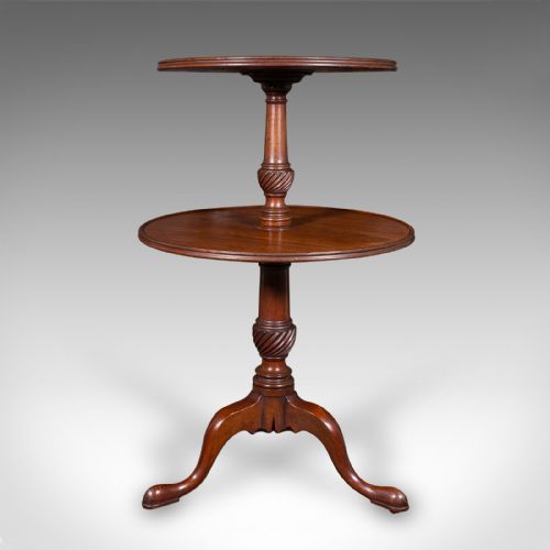 ANTIQUE TWO TIER DUMB WAITER ENGLISH AFTERNOON TEA JARDINIERE STAND GEORGIAN - ADDITIONAL PHOTO 5