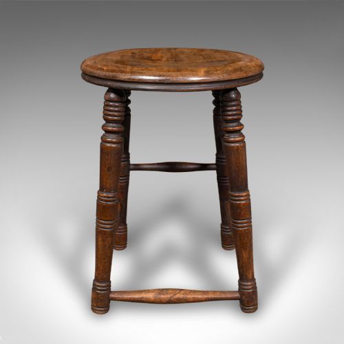 SMALL ANTIQUE ARTISTS STOOL ENGLISH BEECH COUNTRY STUDIO VICTORIAN C1890 - ADDITIONAL PHOTO 2