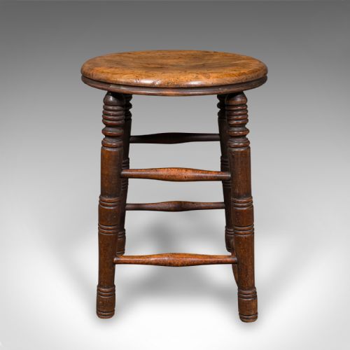 SMALL ANTIQUE ARTISTS STOOL ENGLISH BEECH COUNTRY STUDIO VICTORIAN C1890 - ADDITIONAL PHOTO 3